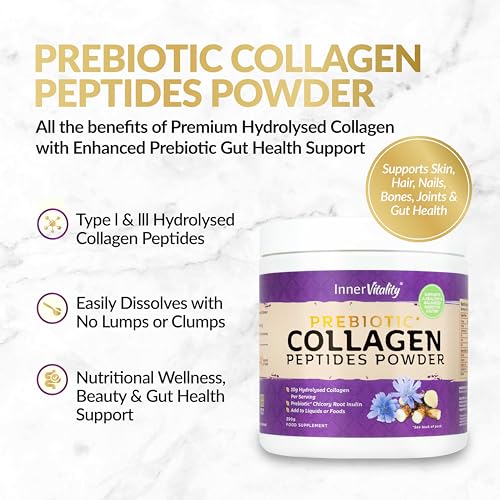 Prebiotic Collagen Powder - 390g Hydrolysed Bovine Collagen Peptides with Prebiotics for Gut Health & Skin Inner VitalityAu supplements