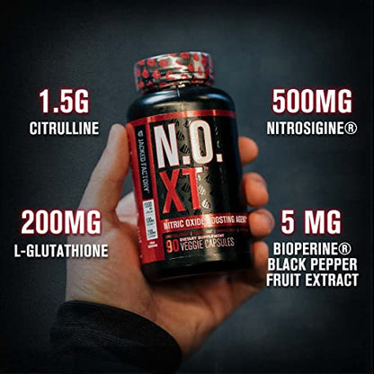 N.O. XT Nitric Oxide Supplement with Nitrosigine L Arginine & L Citrulline for Muscle Growth Jacked FactoryUS supplements