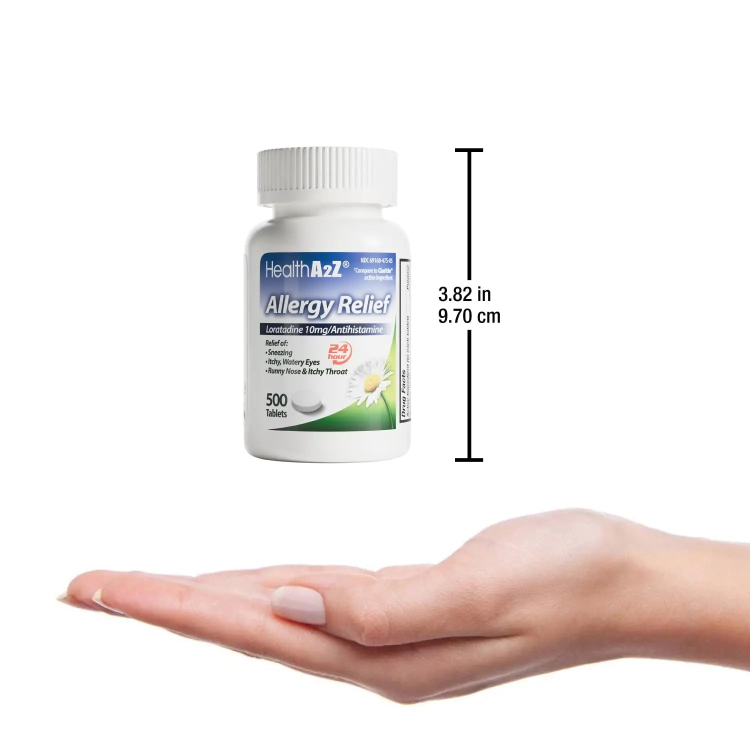 HealthA2Z® Allergy Relief | Loratadine 10mg Antihistamine | 500 Tablets | Dye Free | Relief from Itchy Throat, Sneezing, Runny Noses | 24-Hours Allergy Medicine HealthA2ZAu supplements