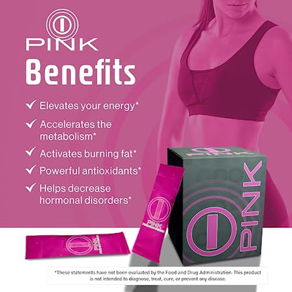 Energy Drink Powder, bHIP Pink for Women 30 Drink Mix Packets. Energy Supplements b:hipUS supplements