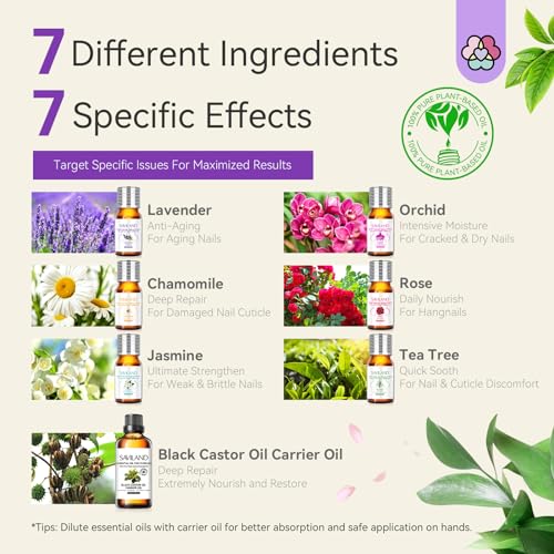 SAVILAND Essential Oils for Cuticle Nails: 100% Pure Natural Essential Oil Tea Tree Lavender Jasmine SAVILANDAu supplements