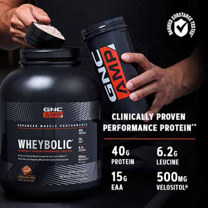 GNC AMP Wheybolic | Targeted Muscle Building and Workout Support Formula | Pure Whey GNCUS supplements