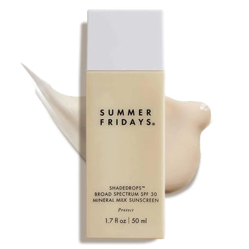 Summer Fridays ShadeDrops Broad Spectrum SPF 30 - Daily Tinted Sunscreen for Face - Lightweight, Hydrating Milky Mineral Sunscreen with Zinc Oxide - Essential Sun Care Gifts (1.7 Fl Oz) Summer FridaysAu supplements