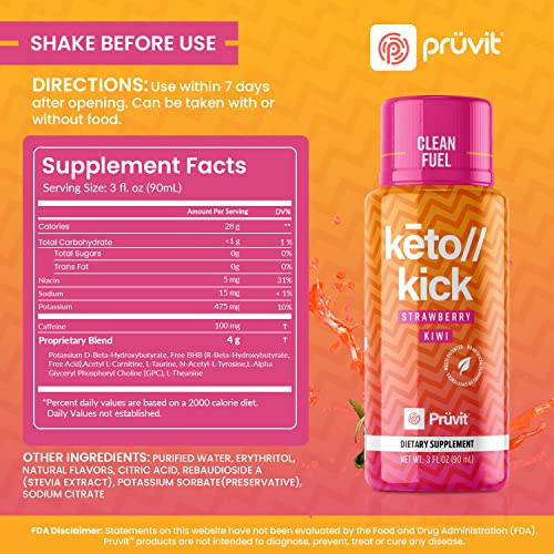Pruvit Keto Kick Strawberry Kiwi Exogenous Ketones Exalt The Benefits of Natural Slim PRÜVITAu supplements