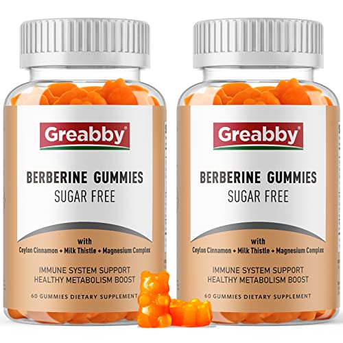 GREABBY Berberine Gummies 1200mg with Ceylon Cinnamon, Milk Thistle & Magnesium GREABBYUS supplements