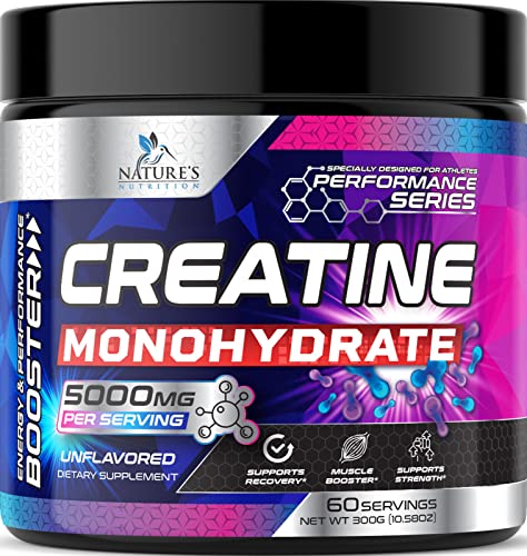 Micronized Creatine Monohydrate Powder - 100% Pure Unflavored Creatine Powder Nature's NutritionUS supplements