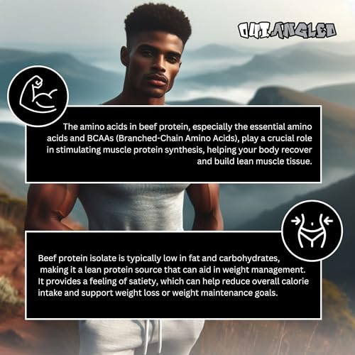 OUT ANGLED Beef Iso Plus, Beef Protein Isolate Powder, High Protein with Natural BCAAs, Zero Fat and Sugar OUT ANGLEDAu supplements