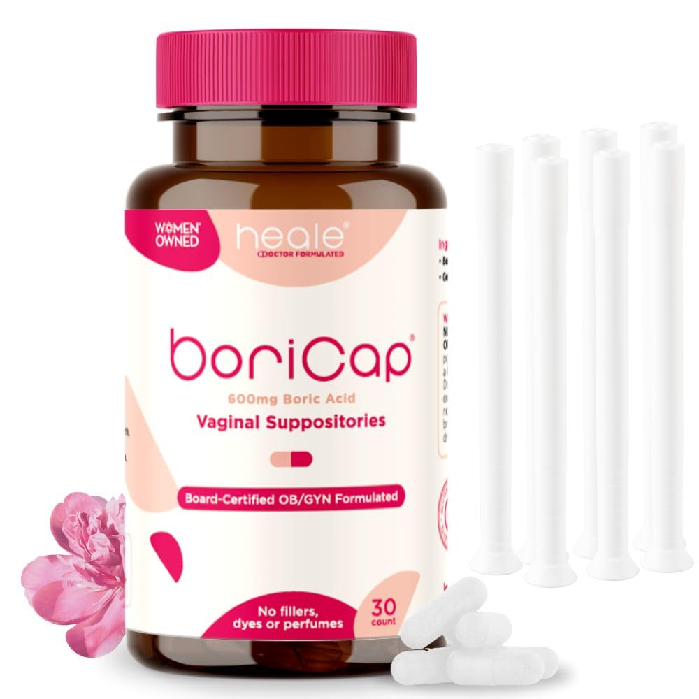 BoriCap Boric Acid Suppositories - Kit, 600mg - Vaginal Health - Feminine Hygiene Products for Vaginal Odor & Discomfort - Suppository Made Without Dyes or Fillers + Applicators BoriCapUS supplements