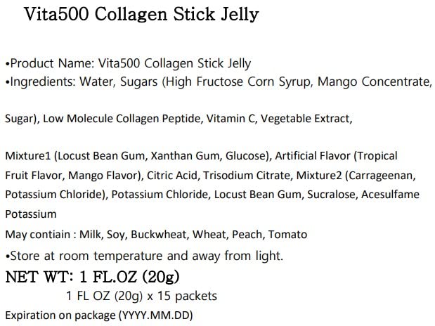 KWANGDONG Vita500 Mango Collagen Peptides Stick Jelly, with Vitamin C, to Support Skin KWANGDONGAu supplements
