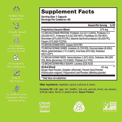 HUM Flatter Me Supplement for Daily Bloating - 18 Full Spectrum Digestive HUMUS supplements