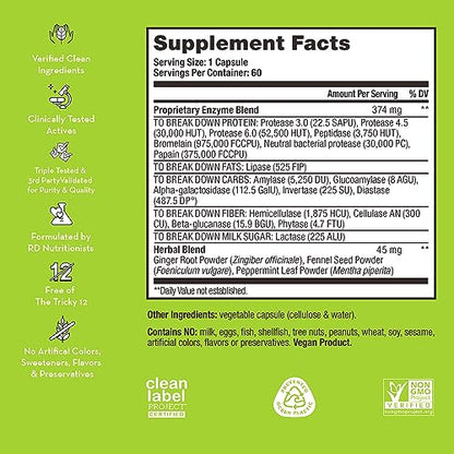 HUM Flatter Me Supplement for Daily Bloating - 18 Full Spectrum Digestive HUMUS supplements