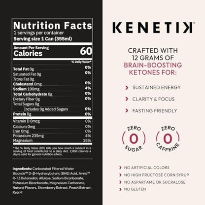 KENETIK Ketones Drink, Caffeine & Sugar Free, Keto Friendly Drinkable Ketones for Clean KenetikUS supplements