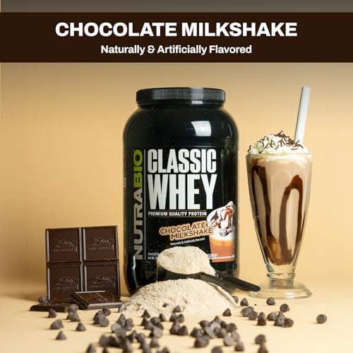 NutraBio Classic Whey Protein Powder- 25G of Protein Per Scoop - No Fillers, Artificial NutraBioUS supplements
