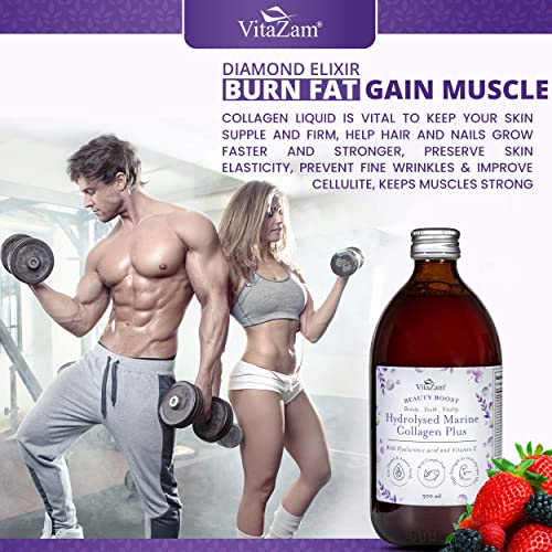 Diamond Elixir Marine Liquid Collagen Type 1 & 3 Hydrolysed Collagen Peptides 10000mg VitaZamUS supplements