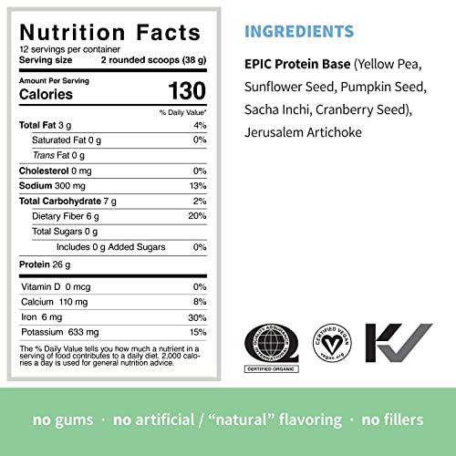 Sprout Living, Epic Protein, Plant Based Protein & Superfoods Powder, Original, Unflavored Sprout LivingUS supplements