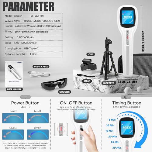 Body/Pet Red Light Device, Four Modes and Timing Settings - Handheld and Portable to Treat Body Pain ZagMufeAu supplements