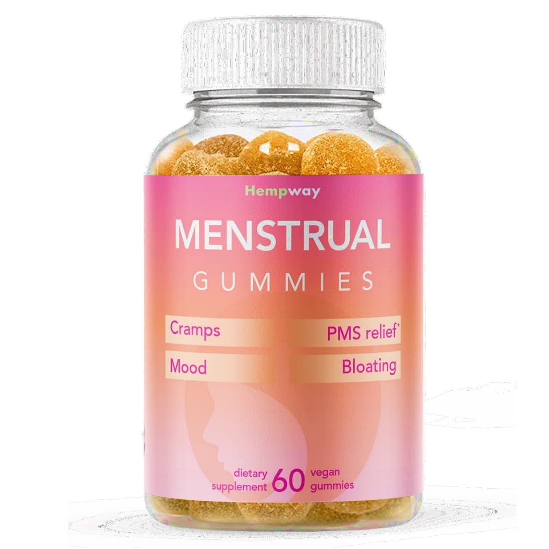 HEMPWAY Menstrual Gummies for Women May Help Support Bloating, Period Relief | Plant-Based | Cramp Bark, Magnesium, Chaste Berry | Vegan | Orange 60ct HEMPWAYAu supplements