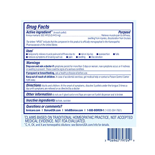 Boiron Arnica Montana 30C Homeopathic Medicine for Relief from Muscle Pain, Muscle Stiffness, Swelling BoironAu supplements