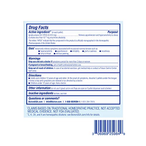 Boiron Ignatia Amara 30C Homeopathic Medicine for Relief from Emotional Stress, Hypersensitivity BoironAu supplements
