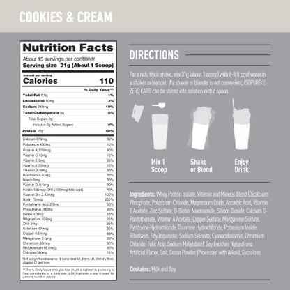 Isopure Protein Powder, Zero Carb Whey Isolate, Gluten Free, Lactose Free, 25g Protein IsopureUS supplements