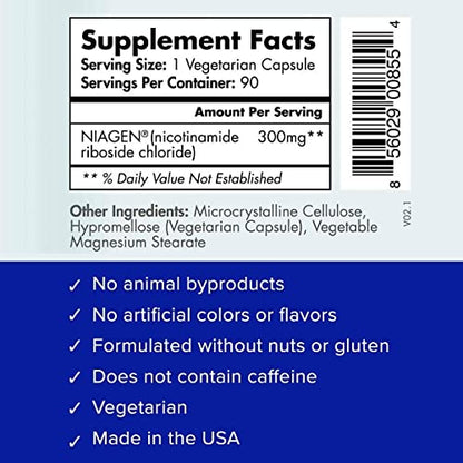 TRU NIAGEN 300mg | Patented Nicotinamide Riboside NAD+ Supplement | NR Supports TRU NIAGENUS supplements