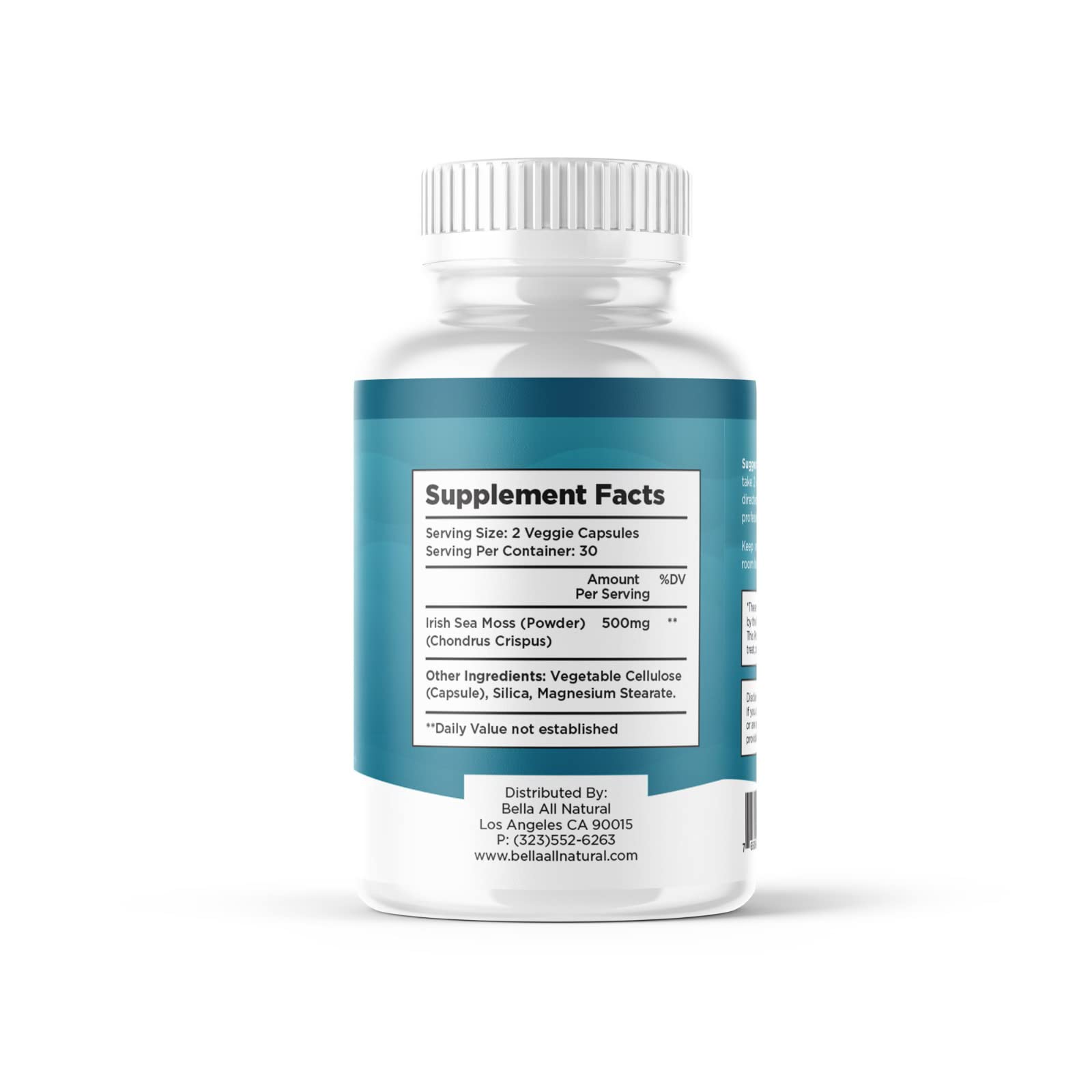 Bella All Natural Sea Moss Vitamins | Pure Sea Moss | Irish Sea Moss, 60 Capsules Bella All NaturalUS supplements