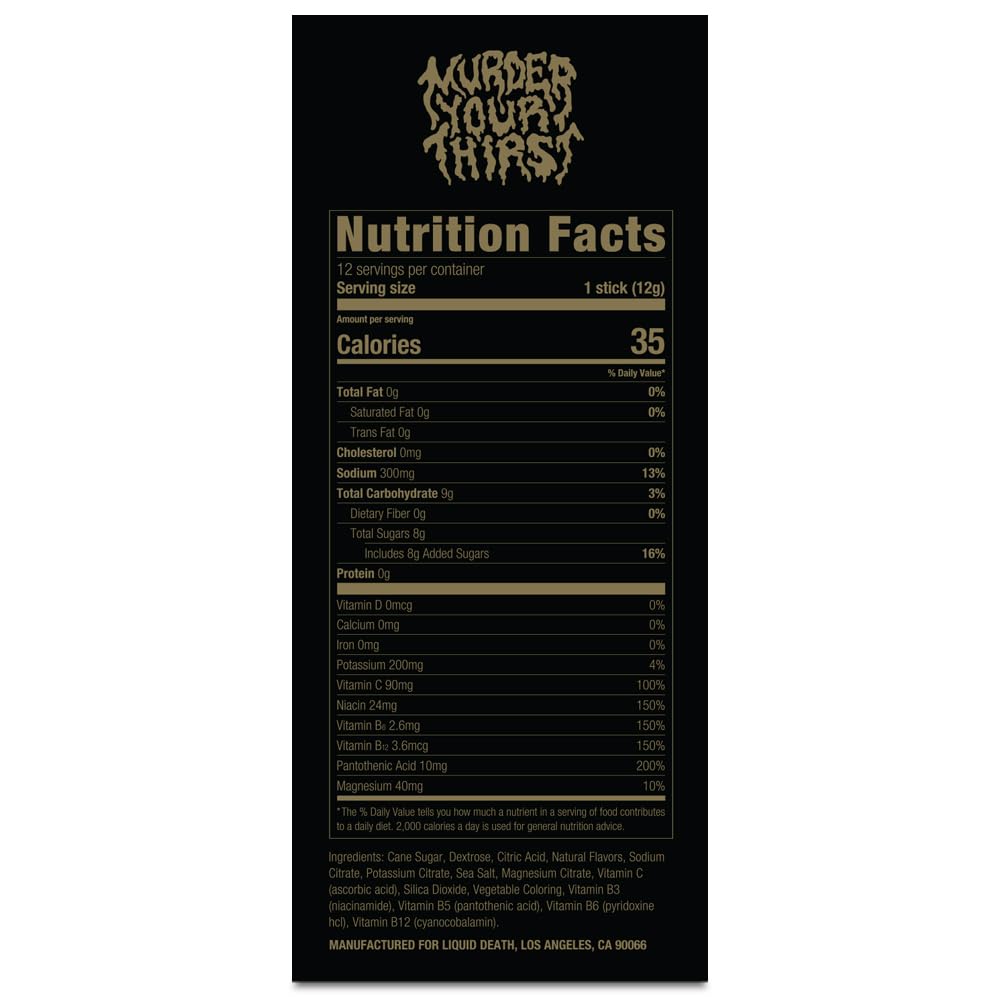 Liquid Death Electrolyte Death Dust - Hydration Powder Packets - 3 Flavors - 12-Stick Liquid DeathUS supplements