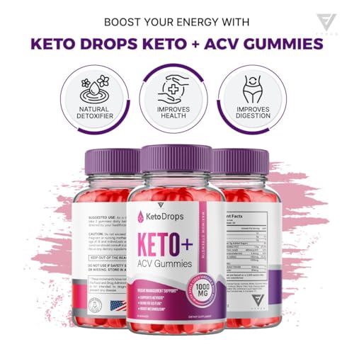 (5 Pack) Keto Drops ACV Gummies, Ketodrops Keto ACV Gummies Advanced Weight Loss FyvusUS supplements