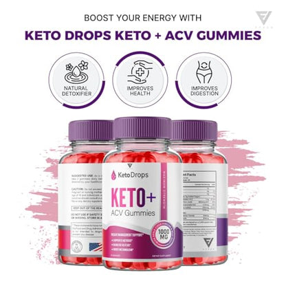 (5 Pack) Keto Drops ACV Gummies, Ketodrops Keto ACV Gummies Advanced Weight Loss FyvusUS supplements