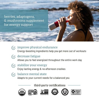 Organifi Red Juice - Vegan Energy Powder - Berry-Flavored Adaptogen Drink - Caffeine OrganifiUS supplements