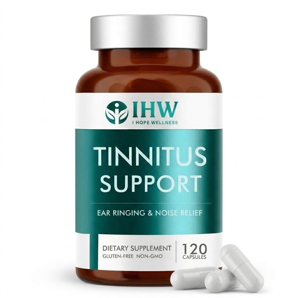 IHW Tinnitus Relief for Ringing Ears, 1200mg Tinnitus Relief Supplement, 120 Capsules, with Vitamin B Complex & C, Reduces Ringing in Ears, Promotes Hearing Wellness & Comfort IHWAu supplements