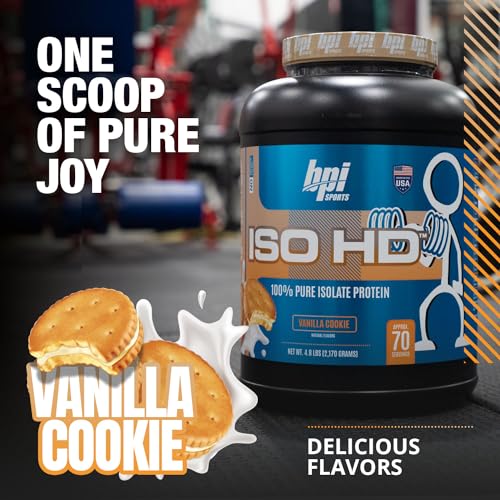 BPI Sports ISO HD Isolate Protein Vanilla Cookie, 76.8 oz - 69 Servings BPI SportsUS supplements