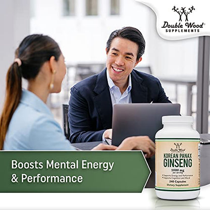 Ginseng Capsules (Korean Red Ginseng Extract, Panax Ginseng 10% Ginsenosides) Double Wood SupplementsUS supplements