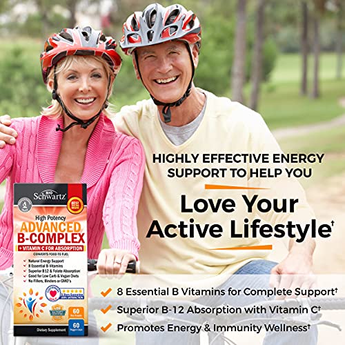 Vitamin B Complex with Vitamin C for Maximum Absorption - Methylcobalamin b12 BioSchwartzAu supplements