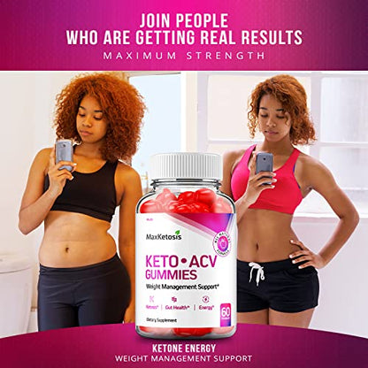 (2 Pack) Max Ketosis Keto ACV Gummies Max Ketosis Advanced Formula Apple Cider Vinegar RillvoUS supplements