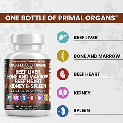 Grass Fed Beef Liver Capsules 3000mg - Premium Quality Beef Organs Clean NutraceuticalsUS supplements