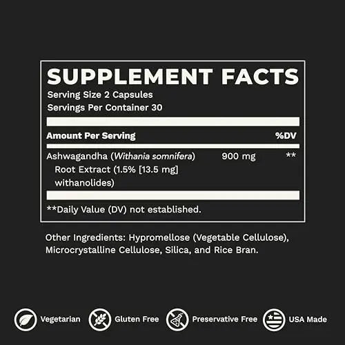 LifeSeasons Essentials Ashwagandha - Stress & Sleep Support Supplement - Calm & Focused Mind - Improves Athletic Performance & Brain Function - 900mg per 2 Capsules - 60 Capsules LifeSeasonsnz supplements