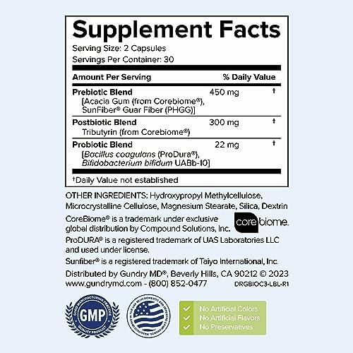 Gundry MD® Bio Complete 3 - Prebiotic, Probiotic, Postbiotic to Support Optimal Gut Health Gundry MDAu supplements