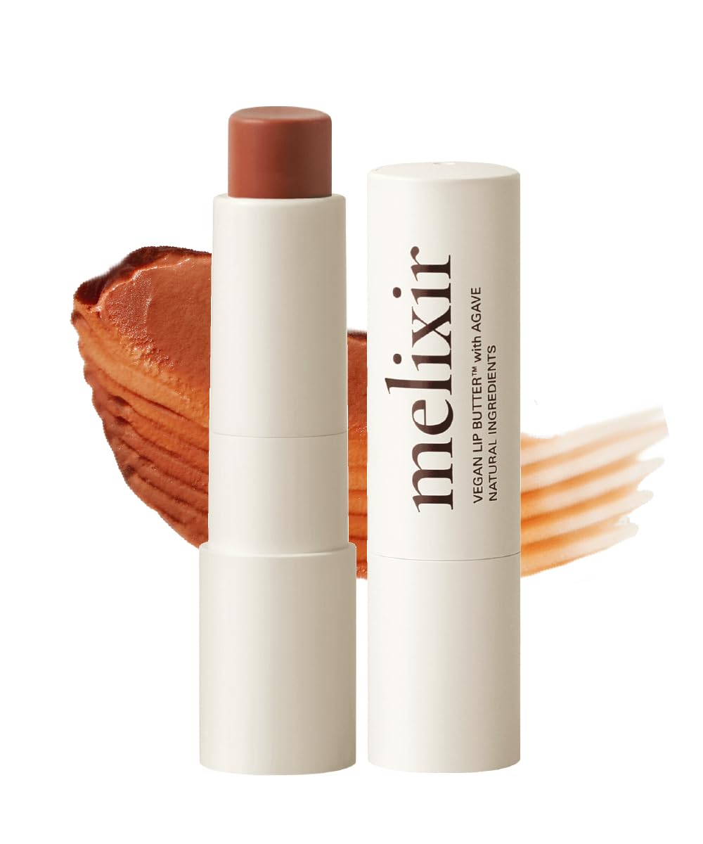 Melixir Vegan Lip Butter (12 Colors), Hydrating Tinted Lip Balm Stick, Bee-Free, Petrolatum-Free, Plant-Based, Moisturizes Dry & Chapped Lips With Shea Butter, Sheer, Natural Finish - #12 Caramel MelixirAu supplements