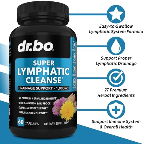 Lymphatic Support Herbal Supplement with Echinacea & Ginger - For Lymph Drainage & Detox DR. BOAu supplements