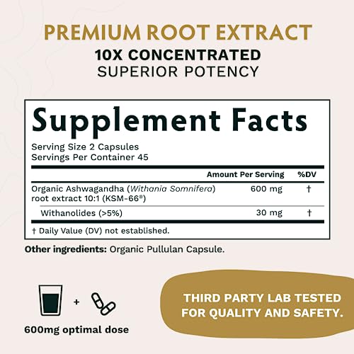 TRIBE ORGANICS Vegan Ashwagandha KSM 66 Pure Organic Root Powder Extract Ayurvedi TRIBE ORGANICSUS supplements