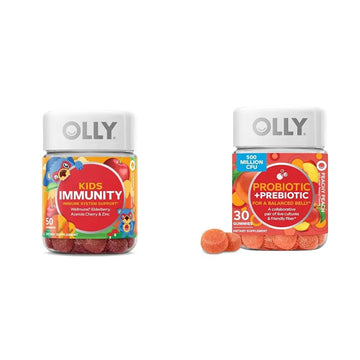 OLLY Kids Immunity Gummy, Immune Support, Wellmune, Elderberry, Vitamin C, Zinc & Probiotic + Prebiotic Gummy, Digestive Support and Gut Health, 500 Million CFUs, Fiber OLLYAu supplements