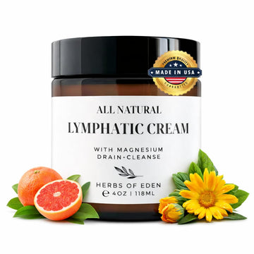 Organic Lymphatic Massage Cream with Magnesium – Natural Topical Cream | Stimulate Lymph Fluid | Family Owned, Made in USA Herbs of EdenAu supplements