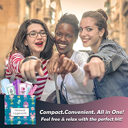 3 x Menstrual All-in-One Kits - Assorted Colors | Convenience on The Go | Single Period Kit Packs pH AdvantageAu supplements