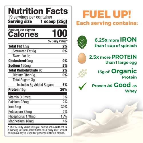Growing Naturals | Vanilla Raw Pea Powder 15g Plant Protein | 2.8G BCAA, Low-Carb Growing NaturalsUS supplements