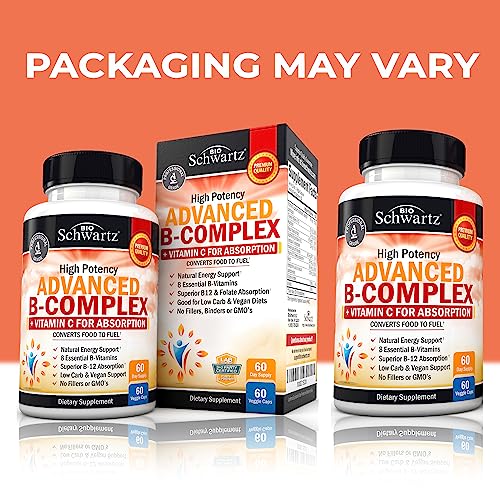 Vitamin B Complex with Vitamin C for Maximum Absorption - Methylcobalamin b12 BioSchwartzAu supplements