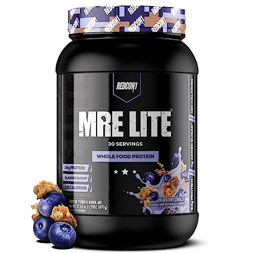 REDCON1 MRE Lite Whole Food Protein Powder, Blueberry Cobbler - Low Carb & Whey REDCON1US supplements