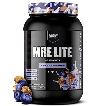 REDCON1 MRE Lite Whole Food Protein Powder, Blueberry Cobbler - Low Carb & Whey REDCON1US supplements