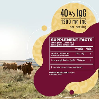 Bovine Colostrum Powder - 40% IgG Highly Concentrated Pure Bovine Colostrum InstaSkincareUS supplements
