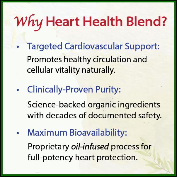 Bodymune Heart Health Blend Cholesterol Support – Organic Cardiovascular & Circulation Supplement – with Green Tea, Pomegranate & Black Seed Oil – 66 Capsules – USDA Organic, Vegan BodymuneAu supplements